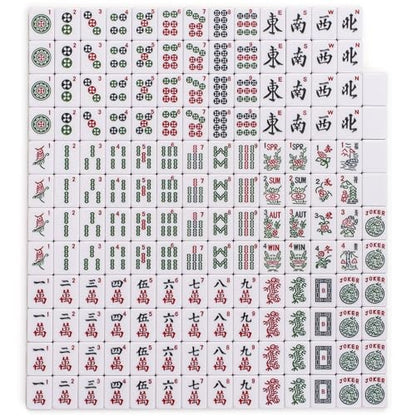YMI Indigo Tides American Mahjong Tiles, 166-Piece Set | 166 engraved white melamine tiles, striped backs; a tiles-only American Mahjong set for players who already own accessories. - color: Indigo Tides