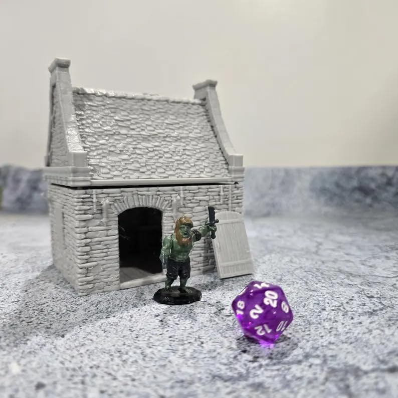 Steele's Residence Terrain 28mm | Stone house terrain for Dungeons & Dragons, tabletop RPGs and wargaming with removable roof and playable interior