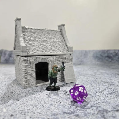 Steele's Residence Terrain 28mm | Stone house terrain for Dungeons & Dragons, tabletop RPGs and wargaming with removable roof and playable interior