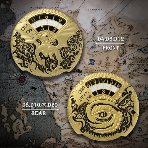 Dragon Roulette Spinner Dice DNDND 7-in-1 Fidget Spinner Metal DND Dice Set with Luxurious Gift Box for Dungeons and Dragon and Tabletop Game (Gold with Black) - color: Dragon Gold