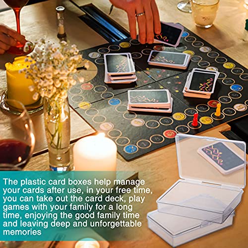 Queekay 36 Pcs Playing Card Cases Plastic Trading Card Deck Holders Clear Empty Storage Box Organizers for Gaming, 3.8 x 2.7 x 0.8 Inch