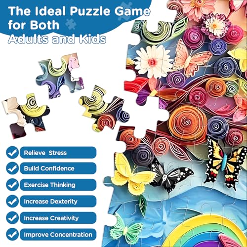 Jigsaw Puzzles 300 Pieces for Adults,Butterfly Puzzle 300 Piece Puzzle | Recycled Cardboard Puzzles for Adults Kids,Tree Jigsaw Puzzle Games Family Activity Great Gift - style: Butterfly Tree