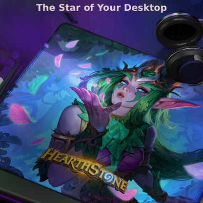 Blizzard Hearthstone Official Licensed Mousepad XL for Gaming, Office, Home | Gaming Mouse Pad w/ Non-Slip Rubber Base & Stitched Edge, Desktop Keyboard Mat, Smooth Tracking & Stability, 17.7 * 15.7Inch - color: Aspect's Embrace