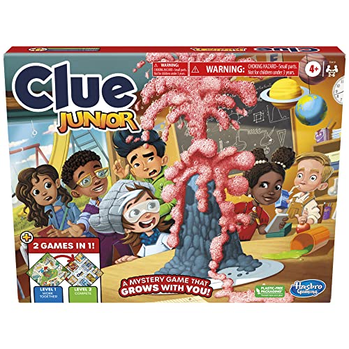 Hasbro Gaming Clue Junior Board Game | 2-Sided Gameboard, 2 Games in 1 | 2 to 6 Players | Mystery Games for Kids | Back to School Gifts | Classroom Preschool Games | Ages 4+