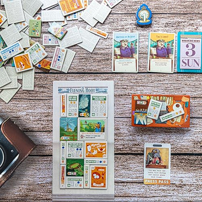 Fit to Print, Puzzly Tile-Laying Strategy Board Game About Breaking News | 1-6 Players, Ages 10+, 15-30 Mins, Real-Time Family Fun