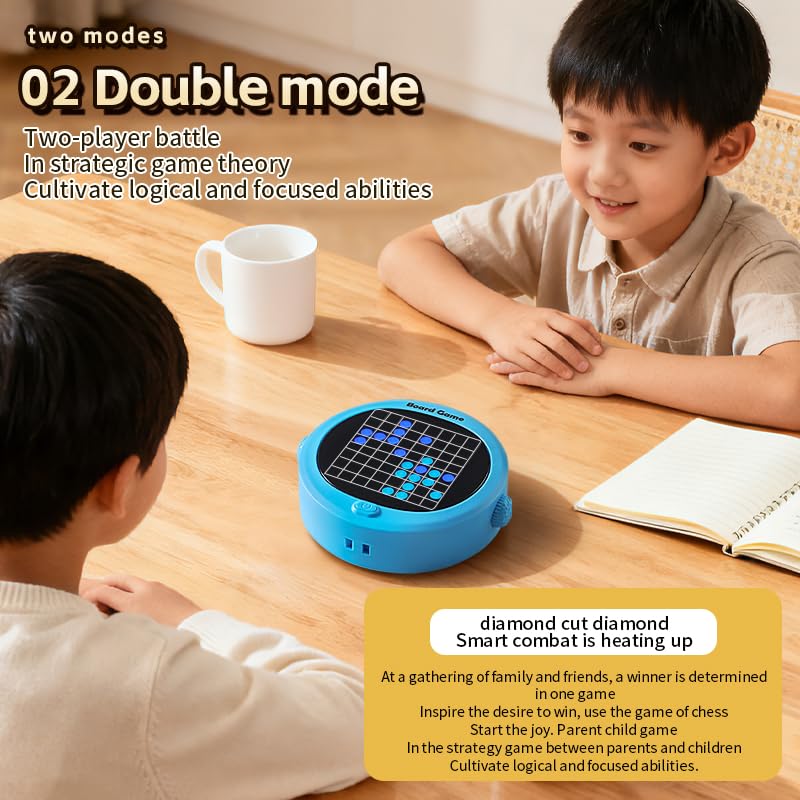 Electronic Chess Game, 5-in-1 Handheld Electric Puzzle Game, Electronic Board Games for Educational and Memory Growth, Portable Travel Games for Car Ride