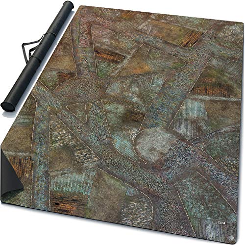 Warzone Studio 6 x 4 feet Double-Sided Mouse Pad Rubber Battle Mat: Meadows + Zolotograd
