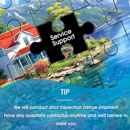 500 Piece Puzzle for Adults – Lake House Landscape Jigsaw Puzzle for Adults & Seniors – Eco-Friendly Recycled Paper – Fun & Challenging Family Game Gift for Friends and Family (20.5 x 15 in) - style: Lake Scenery