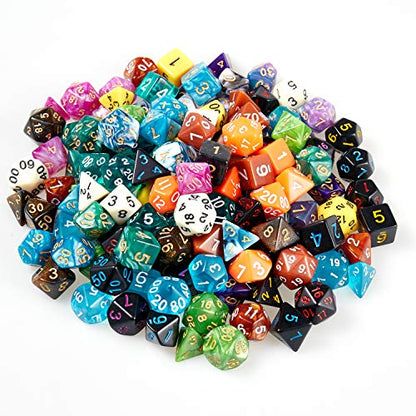 Coyeekn 20-Set DND Polyhedral Dice with Storage Pouch | 140 Total Polyhedral Dice, 7 Per Set, 20 Complete Dice Sets (D4-D20), Great for D&D, MTG & Tabletop RPG Games - color: 20set-140pcs