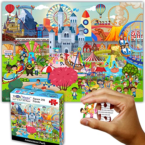 Think2Master Amusement Park 250 Pieces Jigsaw Puzzle. Great Gift. Large Pieces. Size: 14.2” X 19.3” - style: Amusement Park