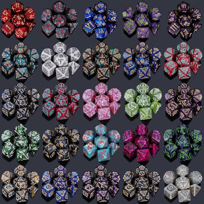 CiaraQ Polyhedral Dice Set - DND Role Playing Dice | Acrylic RPG Dice for Dungeons and Dragons MTG Table Games, Random Color, 7pcs - color: Random Color