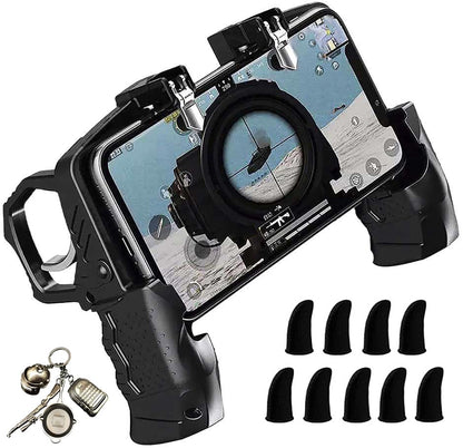 Mikirini 11 in 1 Mobile Phone Game Controller for PUBG/Call of Duty | for 4.5-6.7" iPhones/Android Phones, Cell Phone L1R1 Gaming Triggers, for free fire/apex/fortnitee