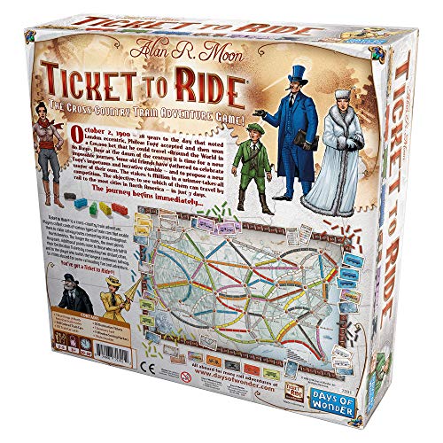Ticket to Ride Board Game - A Cross-Country Train Adventure for Friends and Family! Strategy Game for Kids & Adults, Ages 8+, 2-5 Players, 30-60 Minute Playtime, Made by Days of Wonder - style: Ticket to Ride