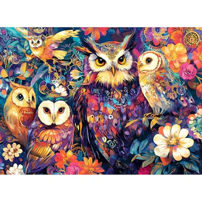 300 Pieces Owl Puzzle for Adults, Bird Puzzle 300 Pieces Recycled Cardboard Jigsaw Puzzles for Adults, Family Challenging Game Home Decor Gift Toy for Teens Kids Seniors 20.5×15 in - style: Owls