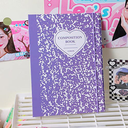 Kpop Photocard Binder 3 Inch Kpop Photocard Holder Book with 50pcs Holographic Card Sleeves &Kpop Photocard Korean Stickers, A5 Binder Photocard Album with 200 Pockets 25pcs Inner Page - color: Purple