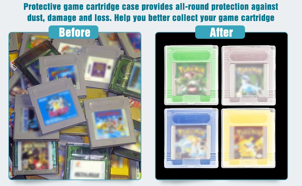 HUGJEPTTY Gameboy Color Case Gameboy Case 12PCS，Anti Dust Transparent Protective Game Cartridge Case Storage Box for Nintendo Gameboy Color GBC GB GBP（2.6x2.8x0.5Inch）