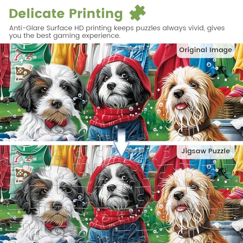 300 Piece Puzzles for Adults,Cute Dogs Jigsaw Puzzle for Adults Kids Seniors,Recycled Cardboard Dogs Large Piece Puzzle 300 Piece,Family Activity Great Gift for Family Friends 20.5 * 15 in - style: Cute Dogs