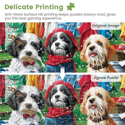 300 Piece Puzzles for Adults,Cute Dogs Jigsaw Puzzle for Adults Kids Seniors,Recycled Cardboard Dogs Large Piece Puzzle 300 Piece,Family Activity Great Gift for Family Friends 20.5 * 15 in - style: Cute Dogs