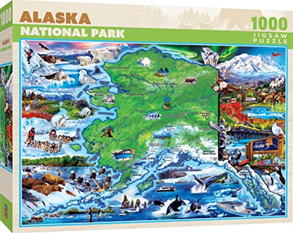 MasterPieces - 1000 Piece Jigsaw Puzzle, Alaska National Park, Fun for Adults, Family, Kids 19.25"x26.75" - style: Alaska