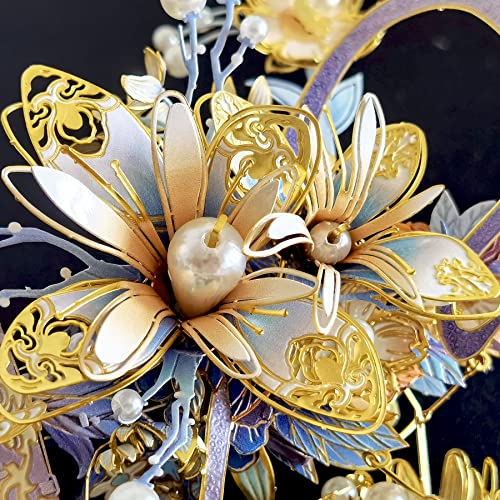 MU 3D Redbud Hairpin in SwordAdult Jigsaw Metal Puzzle Kits Model Building DIY Birthday Gift - color: Redbud
