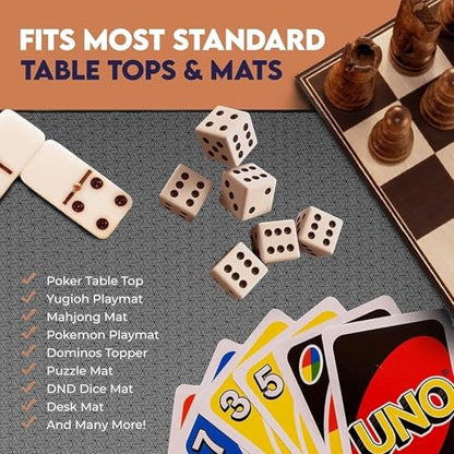 Board Game Mat 36 x 72, Table Cover for Mahjong, Poker, Playing Cards, Tile Games, Dominoes, and RPG - Neoprene Gaming Playmat - Black - color: Black, size: Rectangle 36 x 72 inches