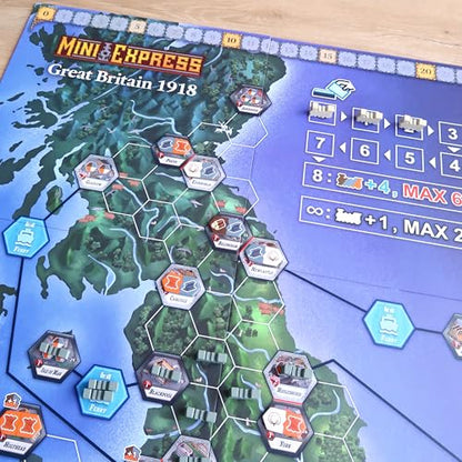 Mini Express by Moaideas Game Design | an Engaging Train Game with Only Two Actions | Strategy Board Game for Family Nights | 1-5 Players (Expansion Map Pack)