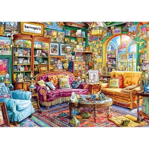 1000 Piece Puzzles for Adults, Jigsaw Puzzle of Whimsical Collection Room, Funny Puzzle, Perfectly Fitting Pieces, Home Decor Birthday Party Gift for Adults Seniors 27.5" x 19.7" - color: Whimsical Collection Room