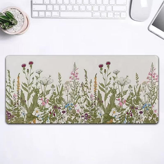 Gaming Mouse Pad Topographic Map Long Mousepad Large 31.5 X 11.8 Inch Desk Mat with Non-Slip Base Stitched Edge Keyboard Mat for Office Desk Pad (Flower-D) - color: Flower-d