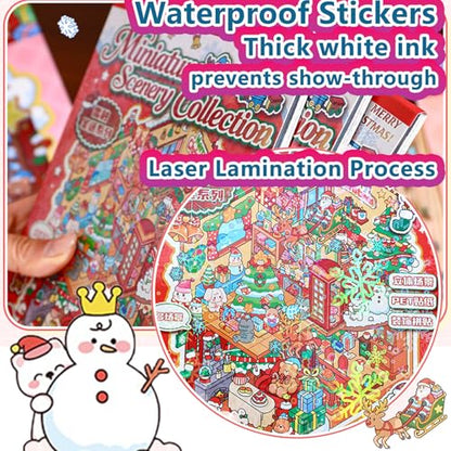 Sticker Book Collection, 10 Sets DIY 3D Sticker Scenes[Medium, Red] | Premium Reusable Craft Kit for Stress Relief, Mix & Match Creative Sets to Make Stickers for Gifts and Therapy - style: M Red Party