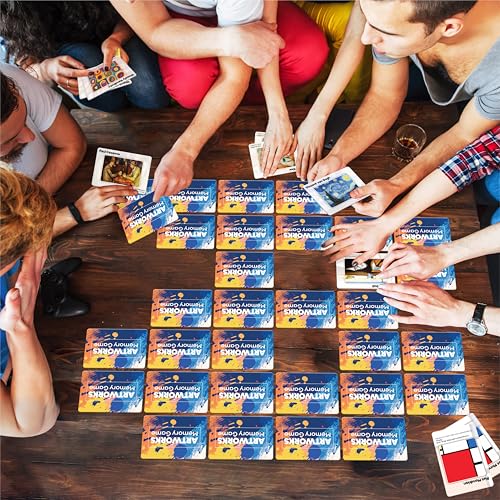 80 PCS Artwork Matching Game, 40 Famous Painting Memory Cards Bilingual Language Picture Match Game, Educational Learning Toys Enhance Memory & Matching Skills for Kids Ages 3 and Up - style: Artwork