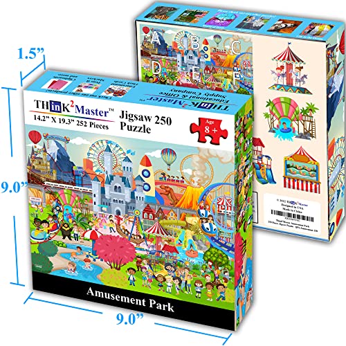 Think2Master Amusement Park 250 Pieces Jigsaw Puzzle. Great Gift. Large Pieces. Size: 14.2” X 19.3” - style: Amusement Park