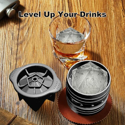 Nax Caki D20 Dice Ice Mold, DND Gamer Gifts for Men Women, Cool Christmas Stocking Stuffers Ideas for Adults TTRGP Lover, Large Silicone D&D Accessories Ice Cube Tray for Cocktails,Bourbon,Whiskey