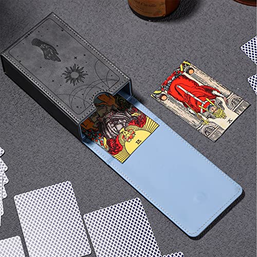 Coume PU Leather Tarot Cards Case Moon Design Playing Cards Holder Tarot Deck Protective Case for Most Standard Size Playing Gothic Oracle(Sun Style) - style: Sun Style