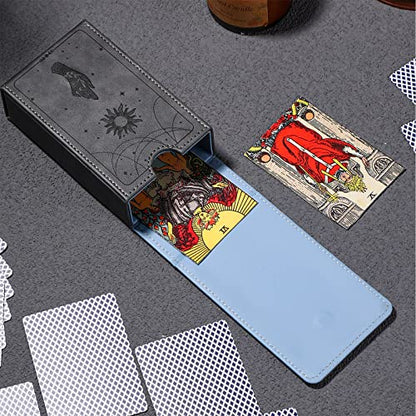 Coume PU Leather Tarot Cards Case Moon Design Playing Cards Holder Tarot Deck Protective Case for Most Standard Size Playing Gothic Oracle(Sun Style) - style: Sun Style