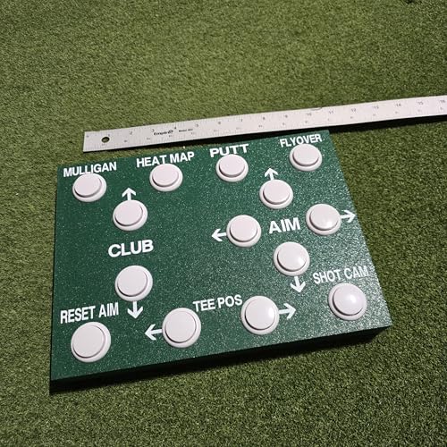 GSPRO Wireless Golf Simulation Control Box, 14 Large Tactile Buttons, RF Dongle Connection, Auto-Wake, No Programming Required, Hand-Built in USA, 11x8 Inches, GSPRO Software - color: green