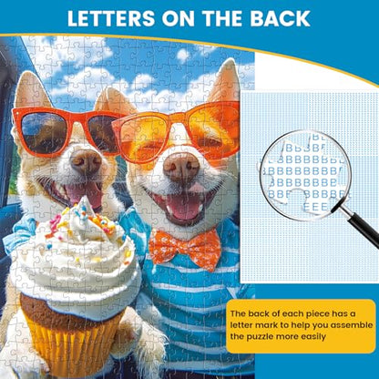 300 Piece Puzzles for Adults,Cute Puppy Jigsaw Puzzle for Adults Kids Seniors,Recycled Cardboard Selfie Puppy Piece Puzzle 300 Piece,Family Activity Great Gift for Family Friends 20.5 * 15 in - style: Dogs