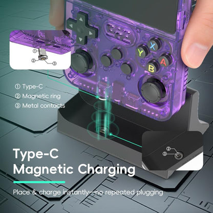 Magnetic Charging Dock Station, Type-C Desktop Charger Base Anti Slip Stand Holder Compatible with R36S Handheld Game Console, Stable Support Fast Charging Gaming Accessory Dock Mount