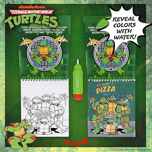 Teenage Mutant Ninja Turtles® Aqua Art, Great Kids Ninja Turtles Toys, TMNT Mess Free Coloring for Toddlers Paint with Water Books for Kids, Toddler Car Activities & Travel Toys, Water Painting Book - style: Teenage Mutant Ninja Turtles