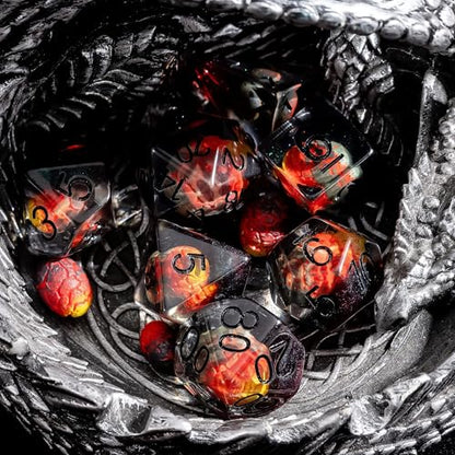 UDIXI 7PCS DND Dice Set Dragon Egg Polyhedral Dice Set for Tabletop Games | Velvet Storage Bag, DM Gift, for Dungeons and Dragons Role Playing Games Board Games - color: Dragon Egg