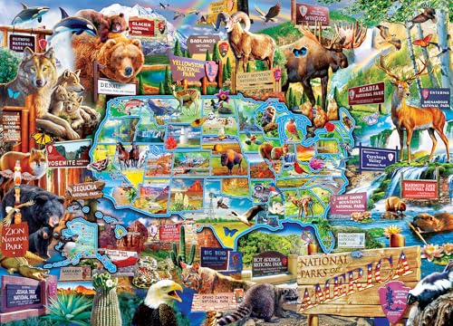 MasterPieces - 1000 Piece Jigsaw Puzzle, National Parks of America, Fun for Adults, Family, Kids 19.25"x26.75" - style: National Parks