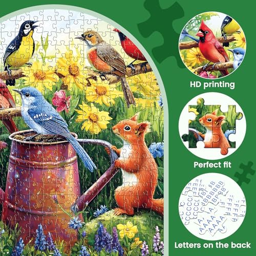 500 Piece Puzzles for Adults, Flowers Garden Puzzles, Birds Squirrels Jigsaw Puzzles 500 Pieces, Challenging Jigsaw Puzzles, Great for Birthday Party Gathering, Finished Size is 20.5 x 15 in - style: Bird