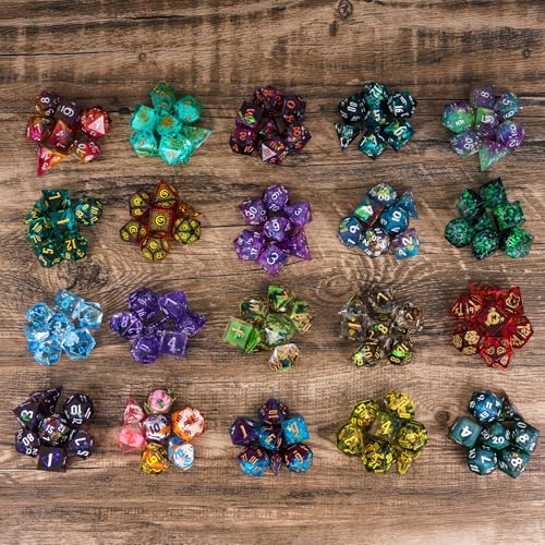 7PCS DND Dice Set,Handmade Sharp Edge Dice Set Mystery Blind Box D&D RPG Polyhedral Resin Dice,for Dungeons and Dragons TTRPG Games Roleplaying Games Pathfinder - color: Mystery Dice