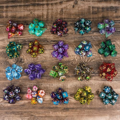 7PCS DND Dice Set,Handmade Sharp Edge Dice Set Mystery Blind Box D&D RPG Polyhedral Resin Dice,for Dungeons and Dragons TTRPG Games Roleplaying Games Pathfinder - color: Mystery Dice