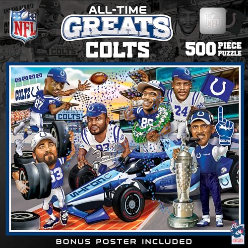 Masterpieces Indianapolis Colts Jigsaw Puzzle - 500 Piece NFL Sports Puzzle - Age 14+ - style: Indianapolis Colts
