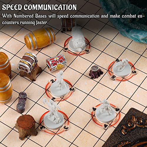 CZYY Numbered Monster Rings, 30 Acrylic RPG Miniature Markers | Acrylic Creature Markers, 25mm Inner Ring, Easy ID from 1 to 30 for Monsters, NPCs and Tabletop Encounters - color: Style B
