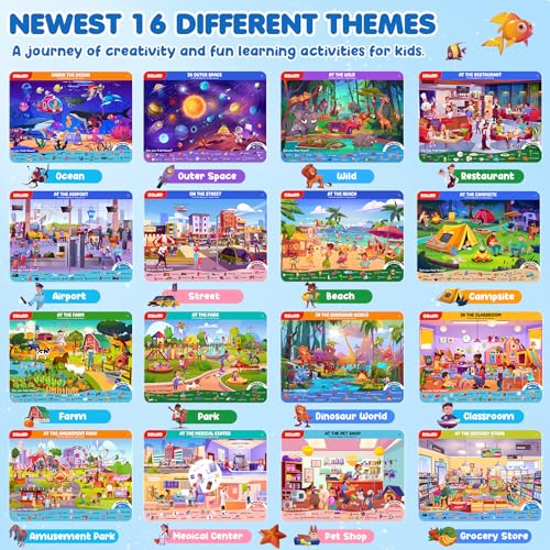 BBWOO Search and Find Activity Book, Reusable Travel Game Toys for Kids 3-8 | Car Airplane Road Trip Activities for Kids Games, Preschool Learning Activities, Educational Seek Game,Gifts for Boys Girls - color: Blue