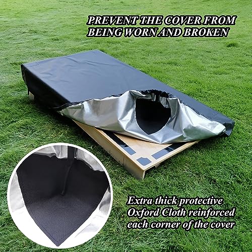 Cornhole Covers, Set of 2, for 4' x 2' Boards, Waterproof, Black | 2 Bags for Storing Cornhole Bags, Waterproof & UV Resistant, Thickened Protective Cover Corners