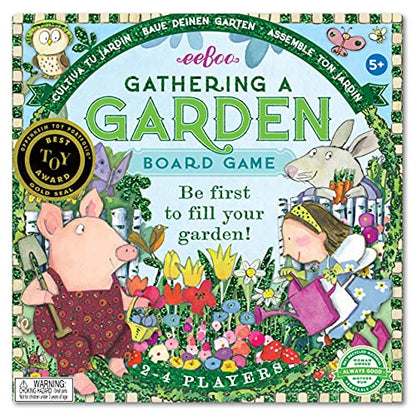 eeBoo Gathering a Garden Board Game - Award Winning Patience & Plant Counting Garden Game, Screen-Free Fun for 2-4 Players, Kids Ages 5 and up - style: Gathering a Garden