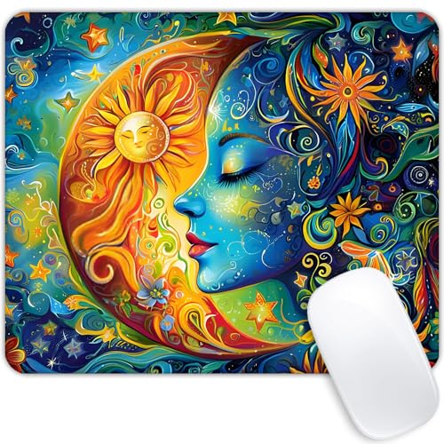 Square Mouse Pad Blue Girl and Flowers,Gaming Mouse Pads for Desk,Soft Computer Waterproof Non-Slip Mouse Mat - color: Blue girl and flowers
