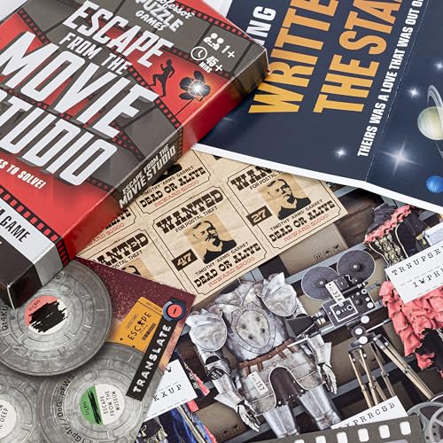 Professor Puzzle: Escape from The Movie Studio - A Mini Escape Room Game, 12 Puzzles to Solve The Code, Journalist Adventure, Ages 12+, 1+ Players - style: Movie Studio